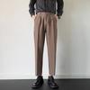 Light and mature pants men's autumn new ins trend loose and drape straight pants fashion solid color nine-point casual pants