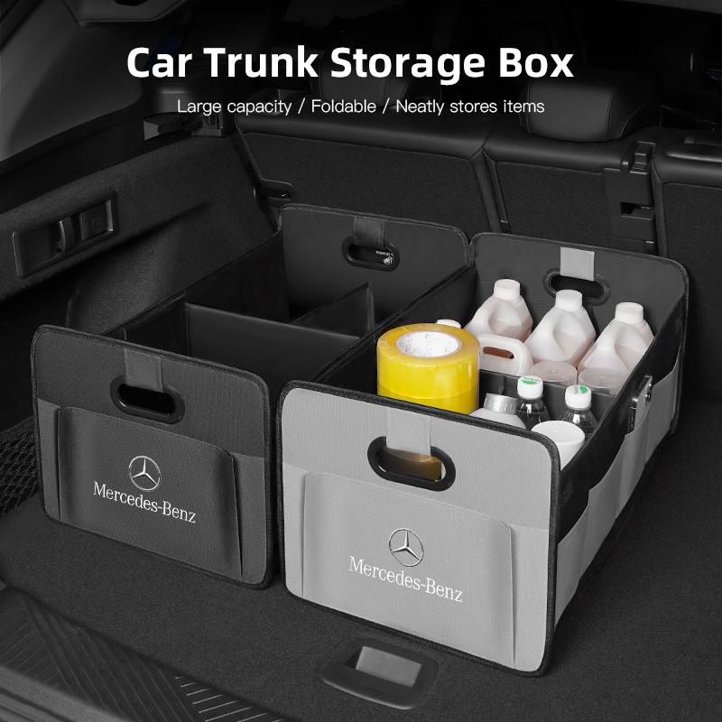 Large Capacity Leather Foldable Car Trunk Storage Box Auto Accessories For Mercedes-Benz GLC X253 X254 C-Class W205 W206 A-Class CC1