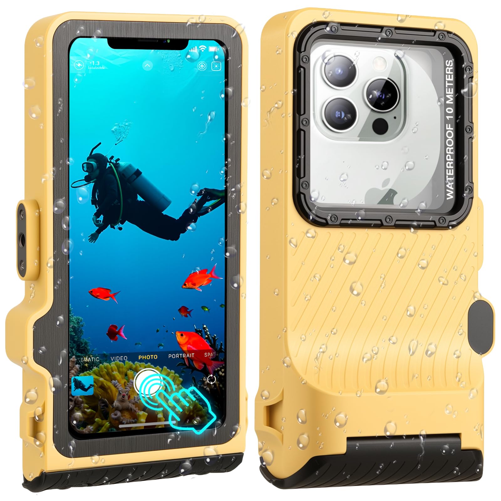 

Latest Touch Diving Case for iPhone 4th Waterproof for Underwater IPX8 Standard Waterproof to Diving Touch Includes Swimming Suitable for Summer Hot