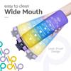 32oz Motivational Fitness Sports Water Bottle With Time & Straw, Large Wide Mouth Leakproof