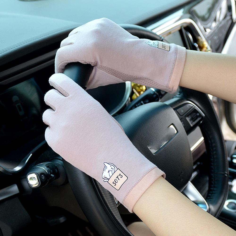 Non-slip Driving Gloves Cotton Sunscreen Gloves New Women's Sun Protection Gloves  Ladies