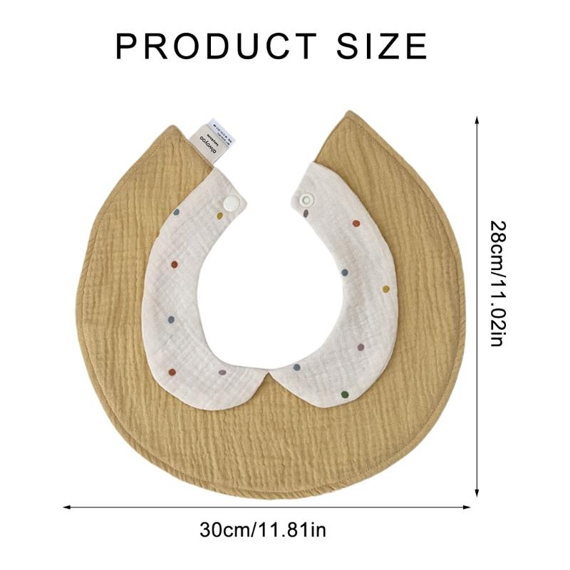 Baby Feeding Bib Drooling Apron Newborns Burp Cloths Strong Absorbent Toddler Bib with Collar Cotton Breathable Bib