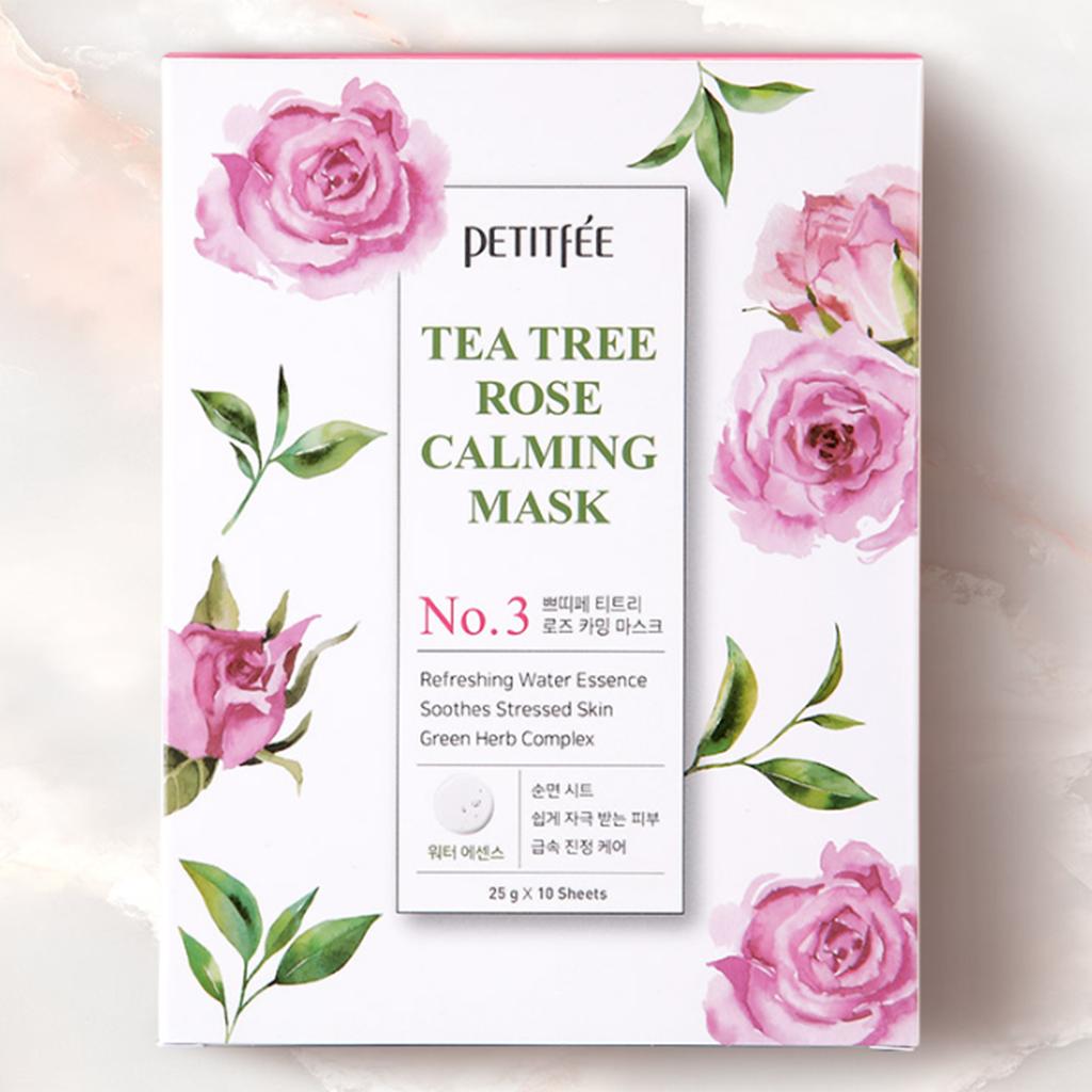 

Petitfee Tea Trea Rose Успокаивающая маска (3 варианта)