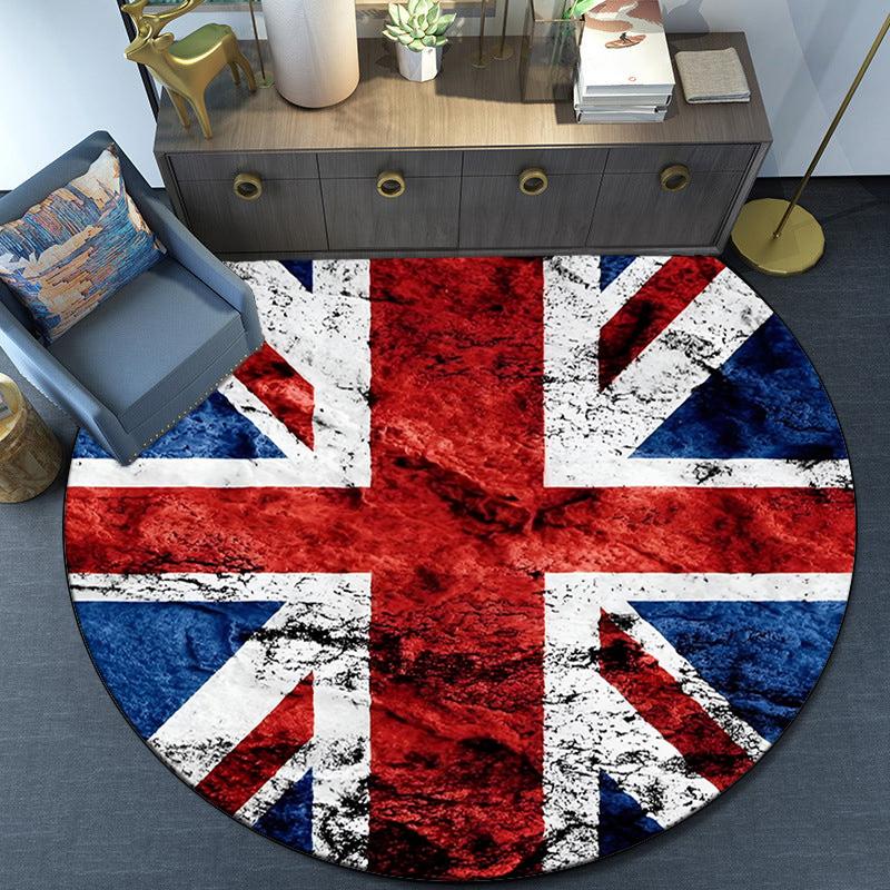 British Flag Artwork Round Rug for Livingroom,Bedroom, Palyroom, Chair Rug, Area Rug, Circle Carpet, Fan Christmas Gift