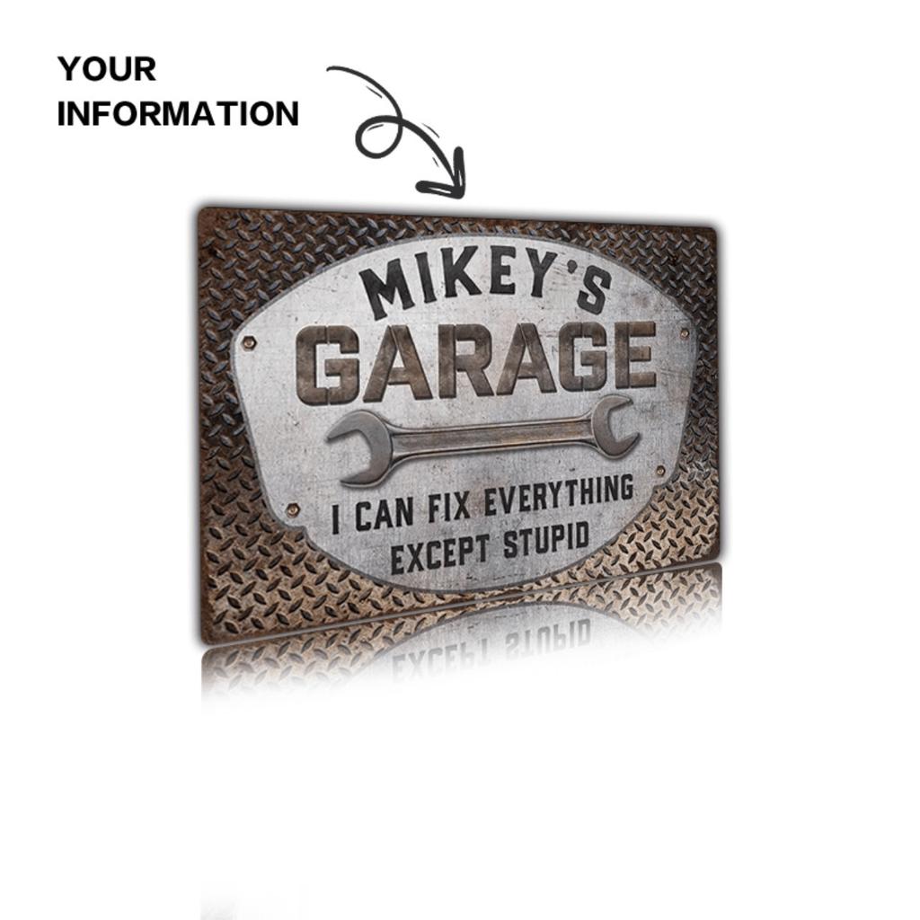 Personalized Retro Metal Sign Garage Wall Art Man Cave Decoration