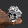 Men Pop Sterling Silver Skull Shape Open Ring