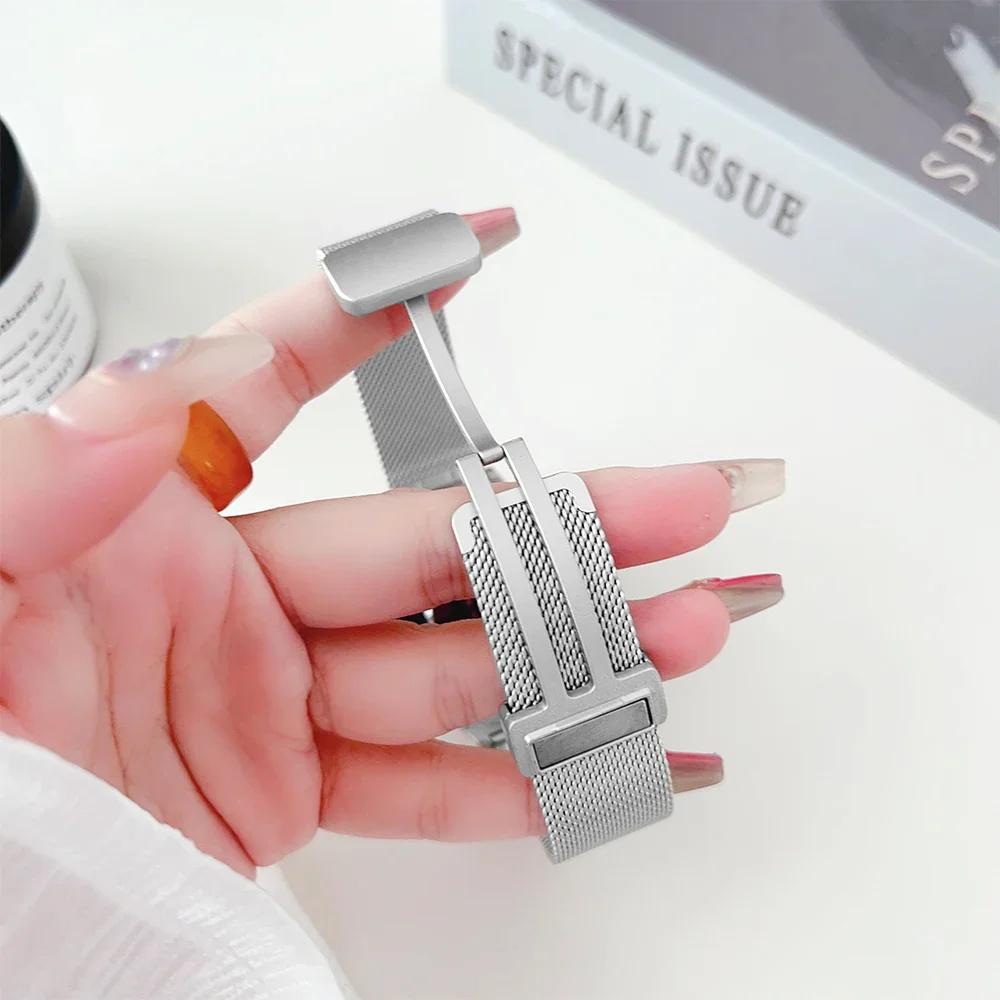 Stainless Steel Milanese Mesh Band for Google Pixel Watch 3 41mm/Watch 2/Watch Magnetic Clasp Quick Release Adjustable Watch Strap
