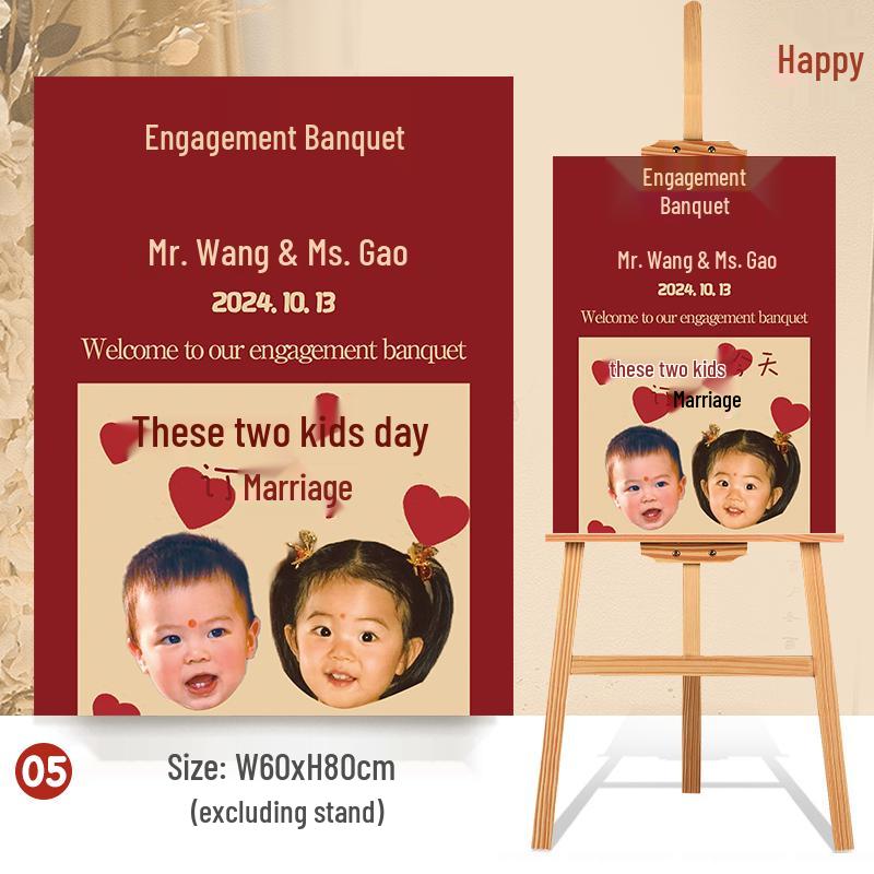 Custom Wedding Welcome Sign Display Stand: High-End Creative Decoration for Engagement Banquets