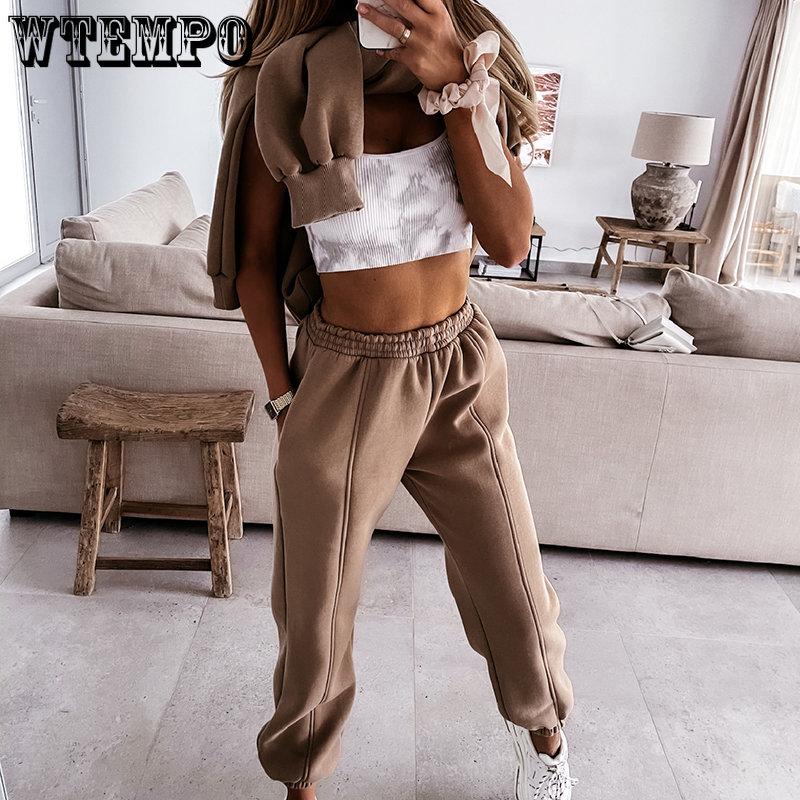 Trainingsanzüge Damen Fleece Hoodies Zweiteiliges Set Frühling Herbst Sweatshirts Hosen Sets Weibliche Winter Casual Sportanzüge
