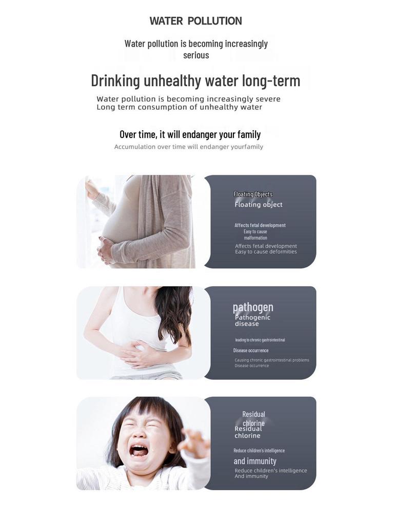 Five-Stage Ultrafiltration Kitchen Tap Water Purifier with Stainless Steel Pre-Filter.