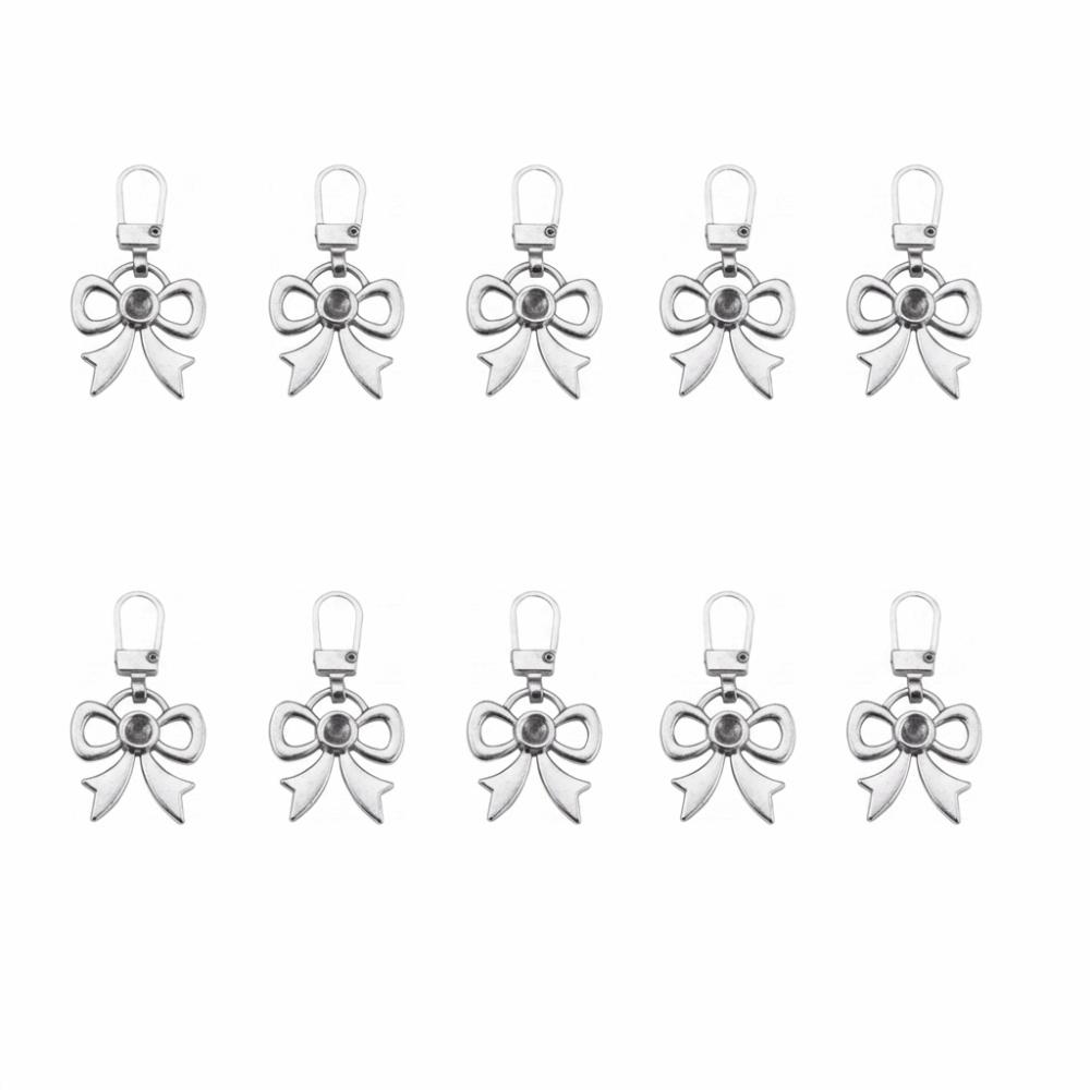 10pcs Detachable Metal Zipper Butterfly Bow Zipper Slide Replacement Zipper Head Replacement Kits