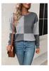2026 Autumn Women's Color Block Round Neck Pullover Hoodie - New Arrival