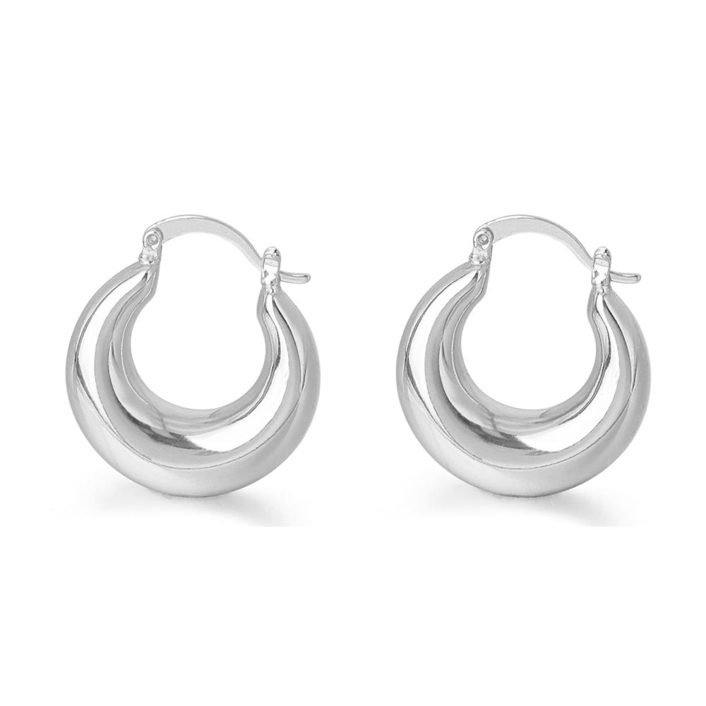 High Quality Gold Plated Women Jewelry Minimalist Classic Stainless Steel Chunky Hoop Earring