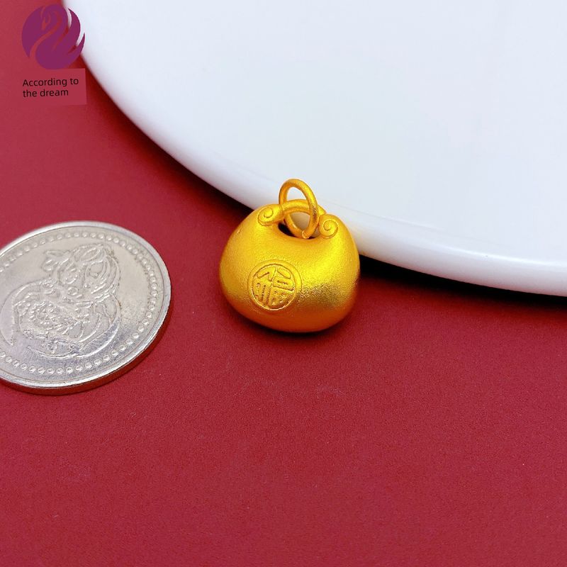 

Ancient Style Alluvial Gold Little Fat Fu Pendant Gold Tuo Pendants DIY Accessories Braided Bracelet Bracelet Carrying Strap KS 96532.37cm inch 16.6x16.2mm