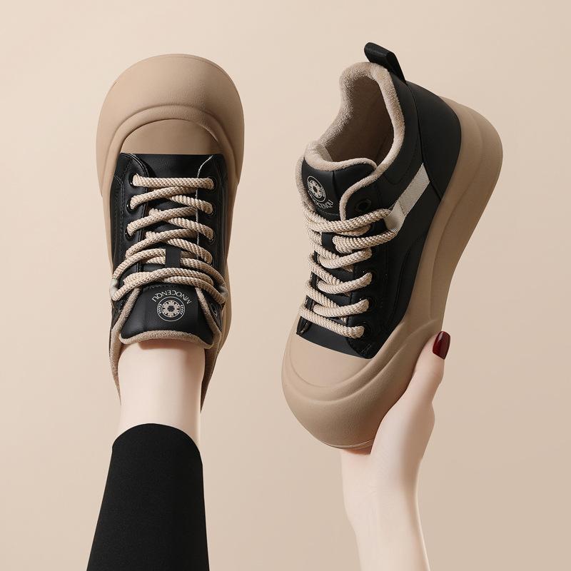

Autumn and winter fashion velvet high-top shoes bread shoes sports and leisure versatile board shoes big head shoes 35