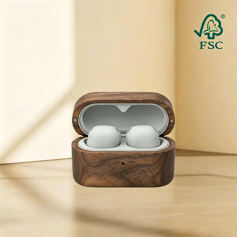 High Quality Wooden Earphone CoverWireless Earphone Case Real Wood Earphone Protective Case General&GX260416