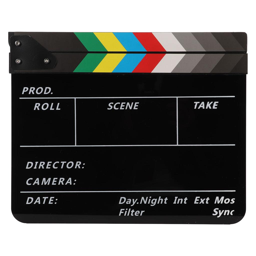 Movie Directors Clapboard Colorful Acrylic Movie Film Clap Board with Board Eraser Marker Wrench