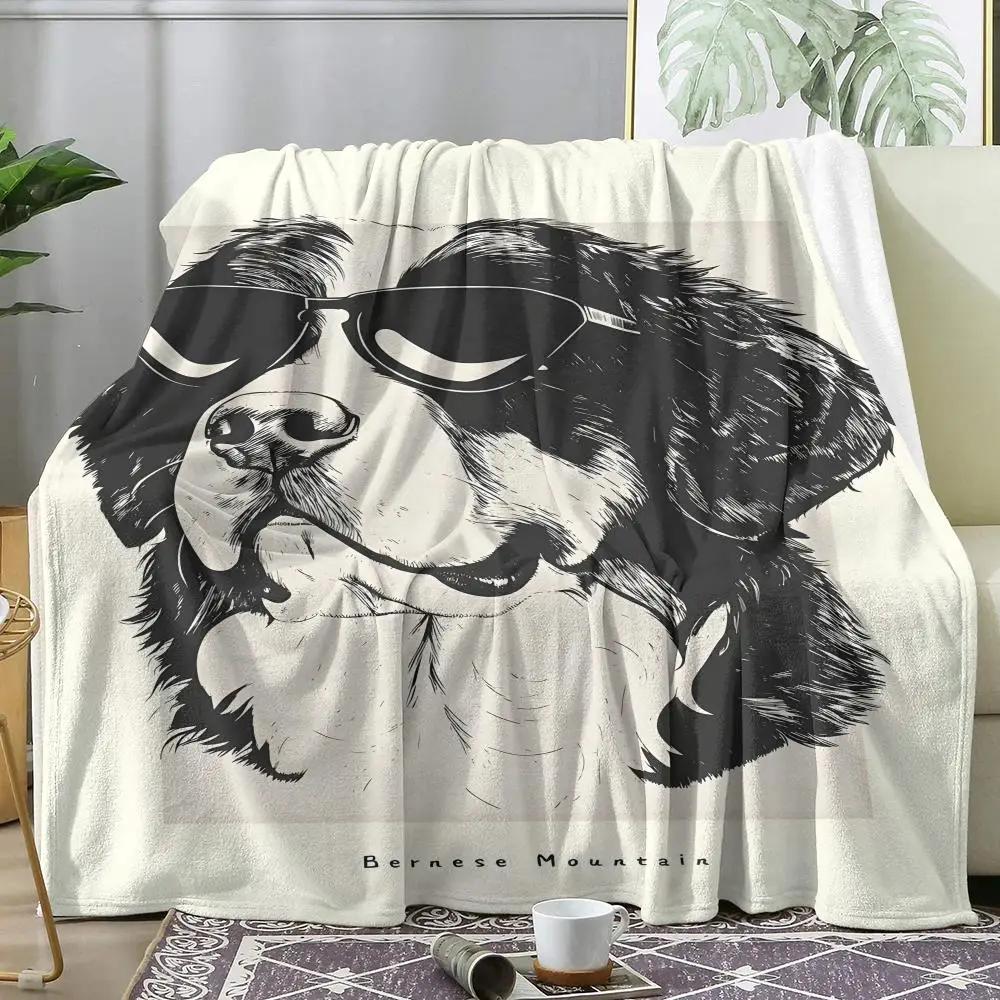 Portrait of a Puppy Throw Soft Flannel Throw Summer AC Blanket Lightweight Cool Nap Blanket for Sofa Bed Couch Travel