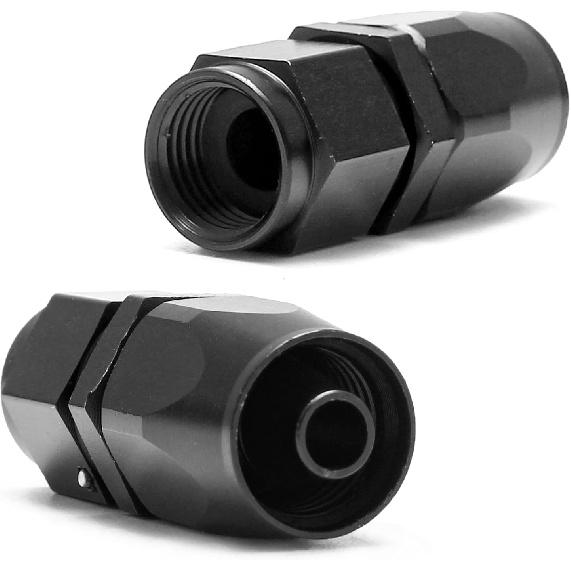 6AN Straight End Fitting 4 Pcs For Braided Fuel Oil Gas Line Hose End 6 AN Fittings Aluminum Black