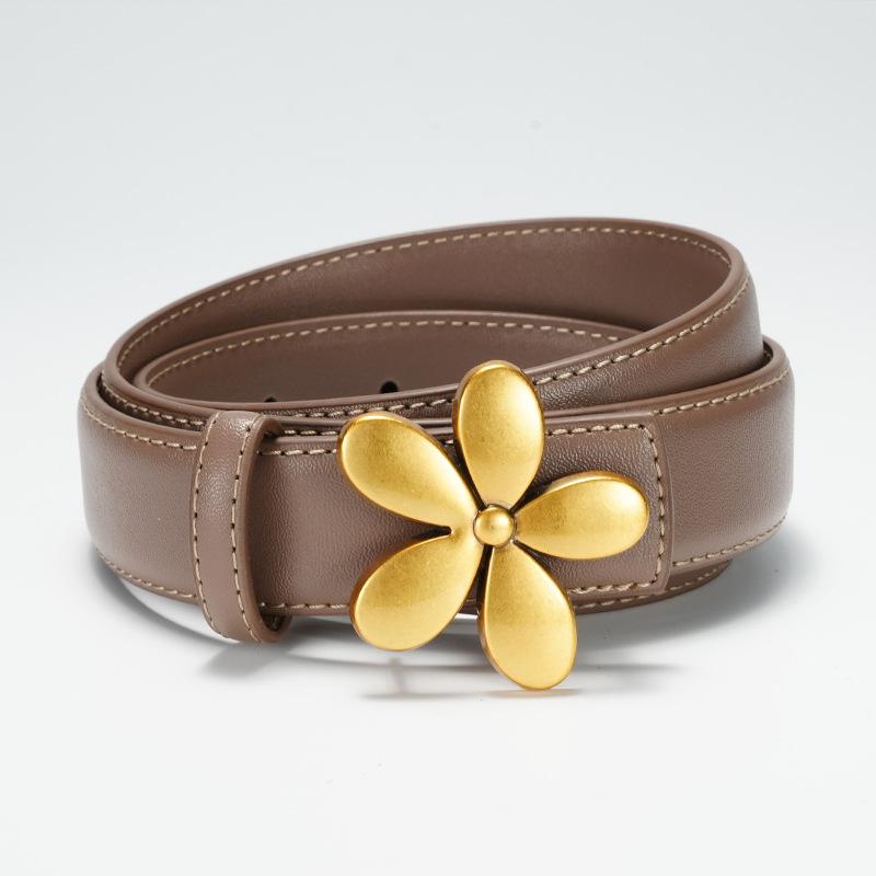 New Belt Women's Dress for Women with Smooth Buckle Belt Skirt Strap Decoration Versatile Women's Thin Belt