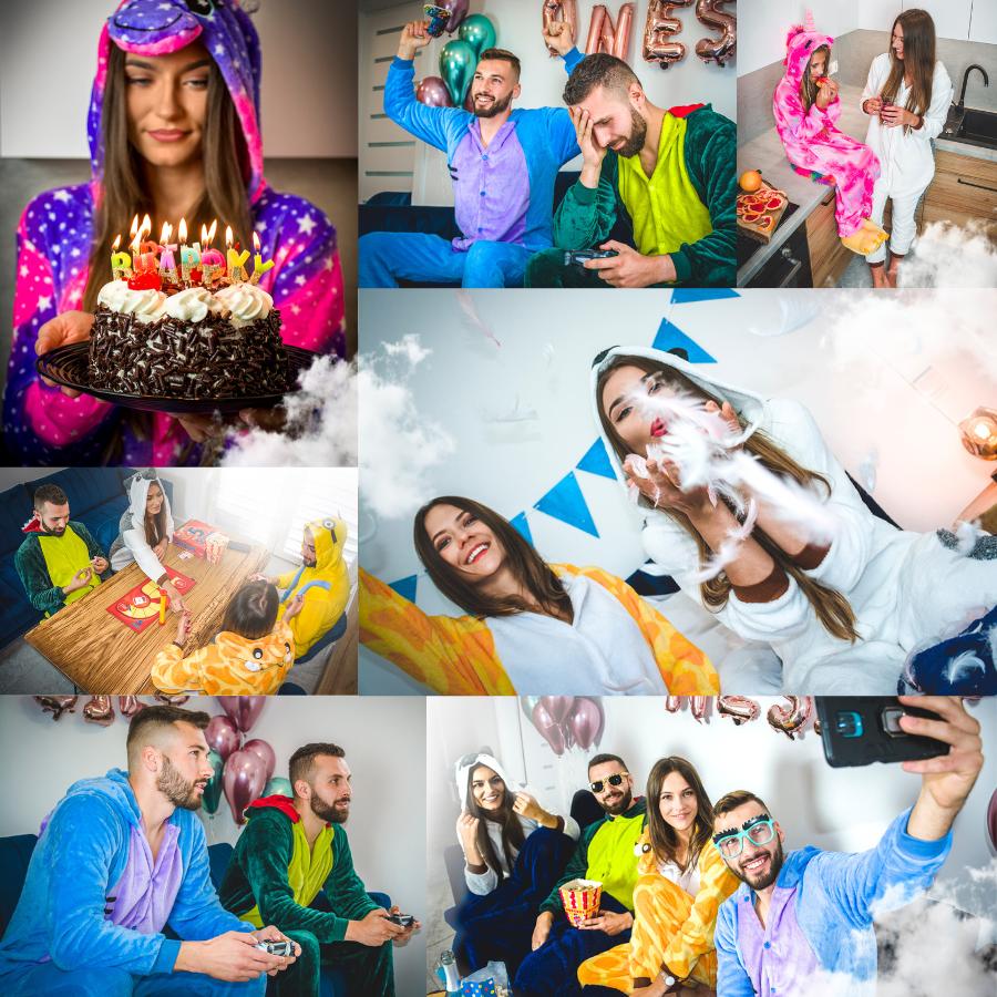 Warm women's pajamas raccoon gift kigurumi onesie comfortable outfit XL Onesie raccoon costume - M