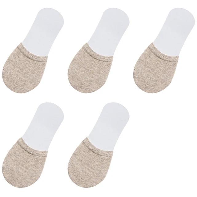 5 Pairs Forefoot Socks Woman Summer Solid Color Female Half Foot Toe Cover Half Socks Heels Invisible Cotton Breathable Socks