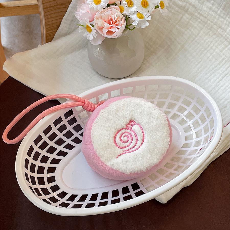 Korean Style Plush Coin Purse & Keychain - Breakfast Food Design, Large Capacity Pencil Case, Portable Storage Bag