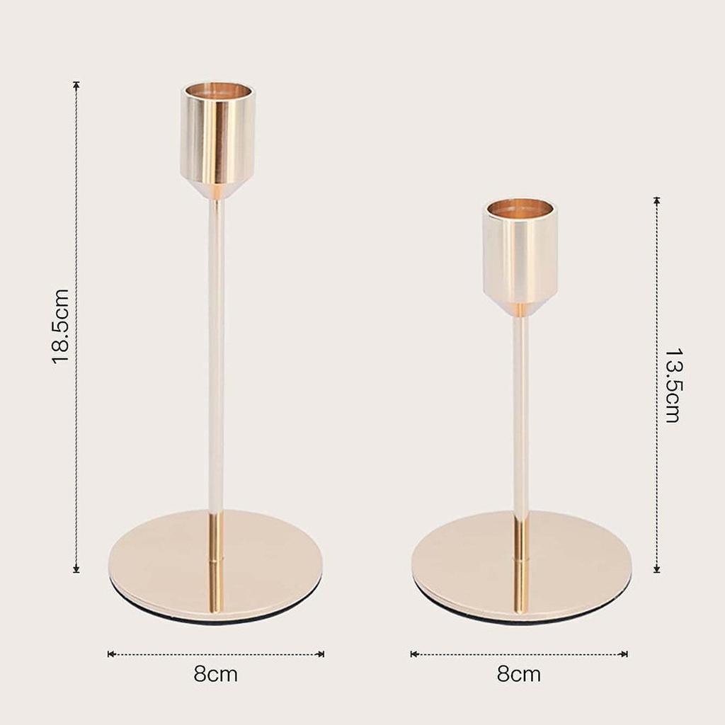 Gold Metal Pillar Candle Holder for Candles for Candles, Table Design Candlesticks Tabletop Decorative Home Dining Centerpiece