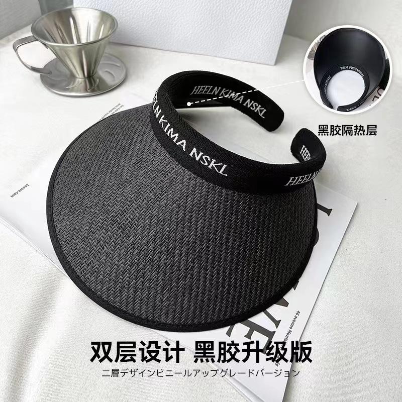Sunscreen visor hat shell hat fisherman beach hat UV protection face cover empty top sports sun hat adjustment headband