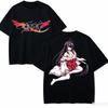 2026 Sommer Trendig Ikki Tousen Vorne Hinten Bedrucktes Grafik-T-Shirt Unisex Harajuku Übergroß Lässig Locker Rundhals Sommer Oberteile