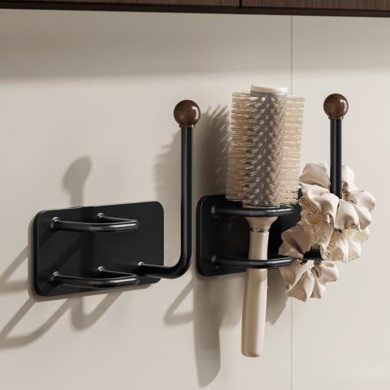 Držák na gumičky do vlasů, hřebenový držák, litinový, nerezavějící, vodotěsný, vertikální design, stojan pro uložení hřebenů a gumiček do vlasů, vlasové doplňky