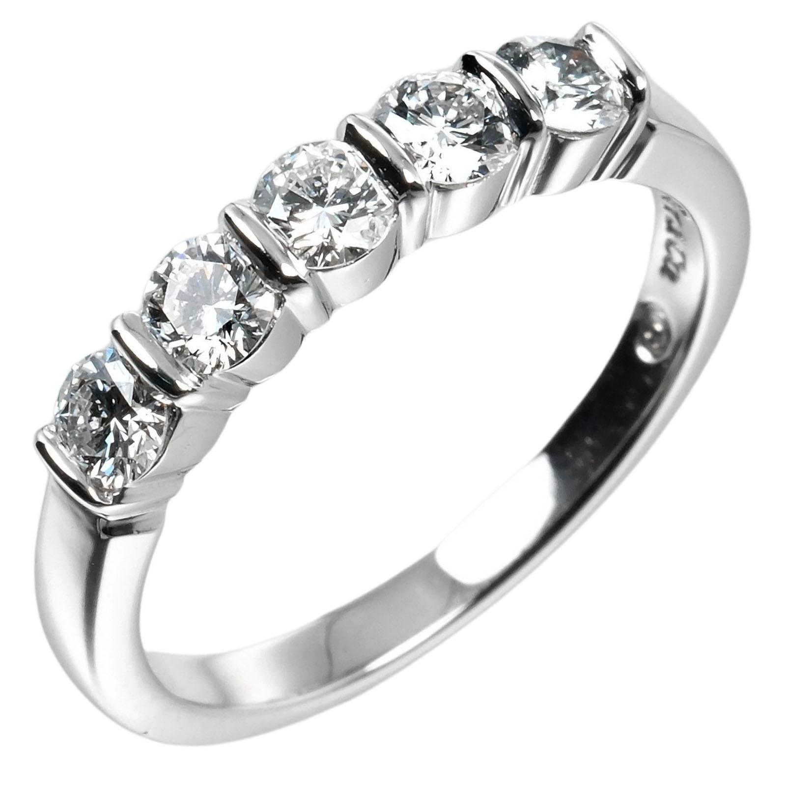 

TIFFANY&Co. Forever Embrace Ring Pt950Platinum/5PDiamond #4.9(US Size) 3.69g Women Used