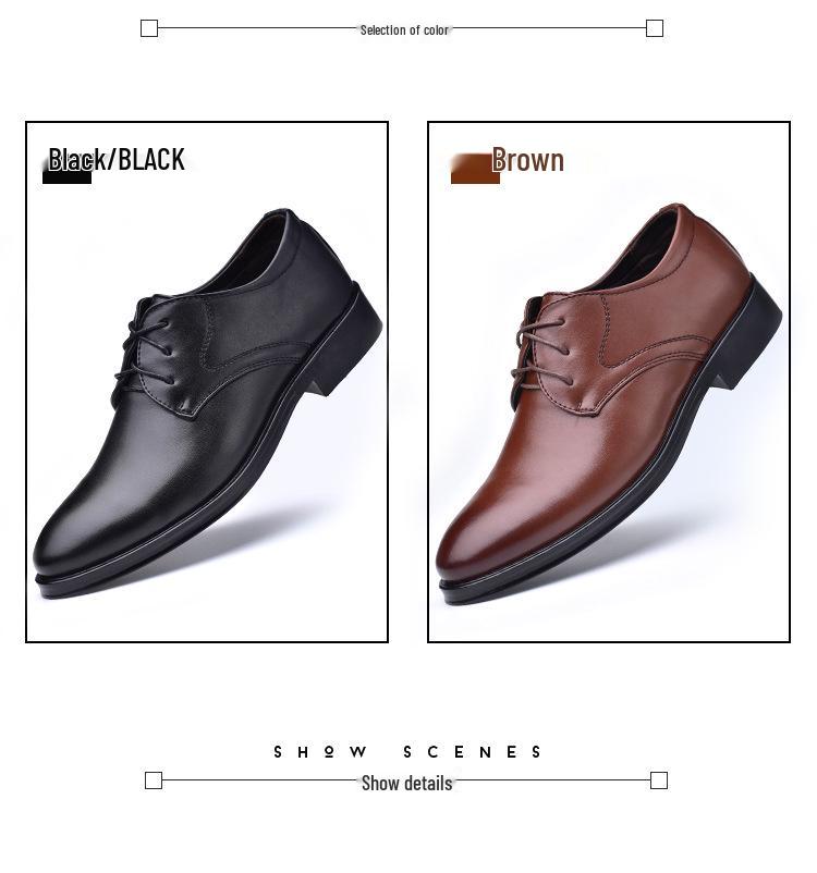 2021 New Men's Leather Business Formal Lace-up Casual Shoes