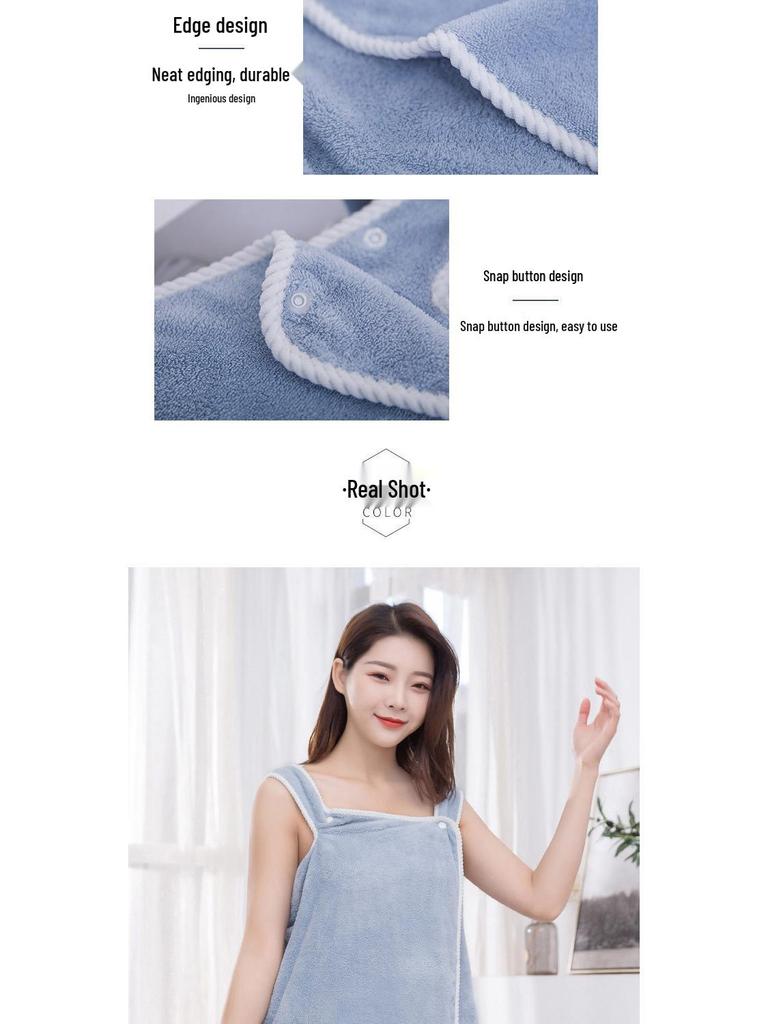 Coral Fleece Wearable Bath Skirt: Cute, Large, Strappy, High Water Absorption for Adults - Perfect for Autumn and Winter