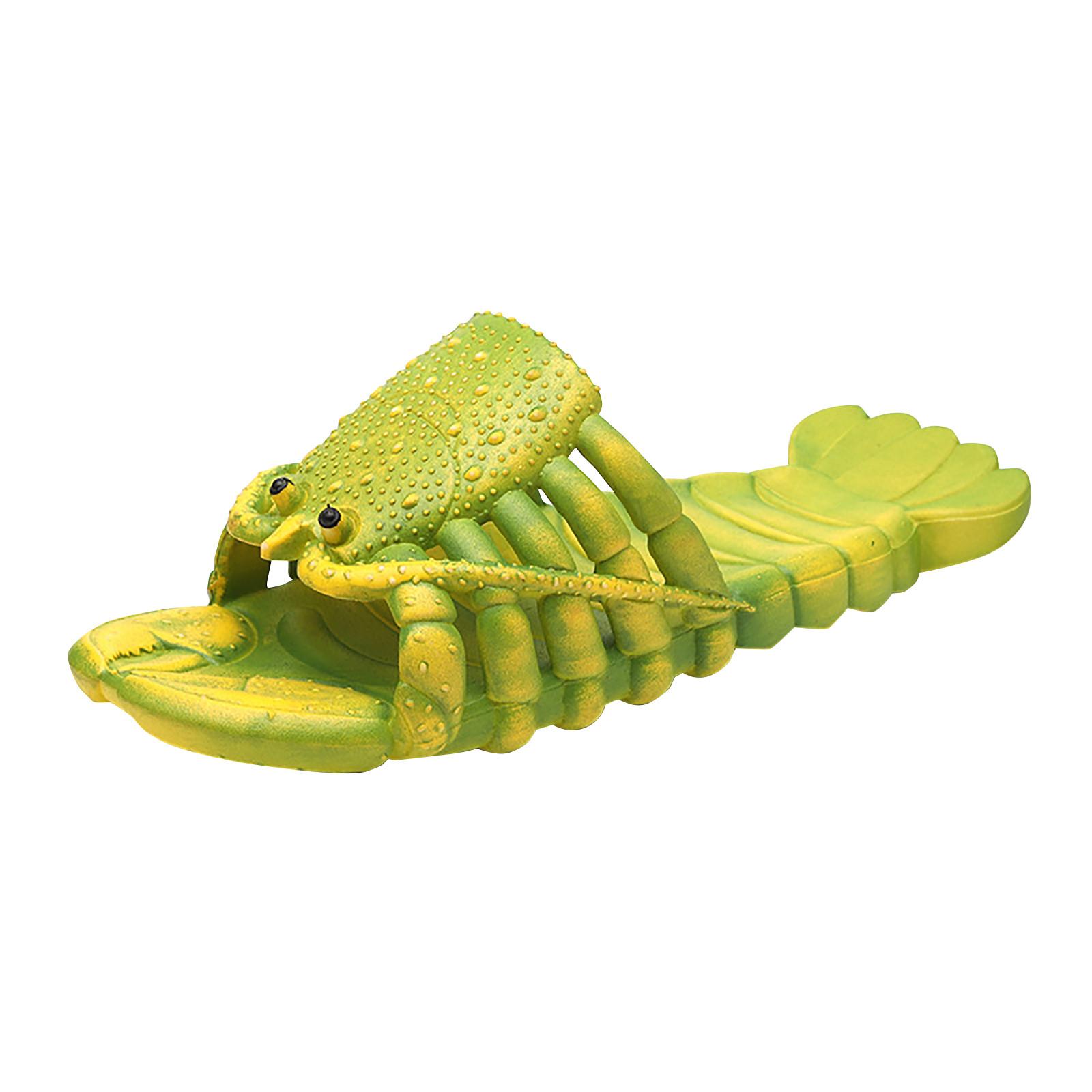 

Домашние тапочки с лобстером для взрослых, мужчин и женщин, тапочки с животными, тапочки с животными 36 зелёный