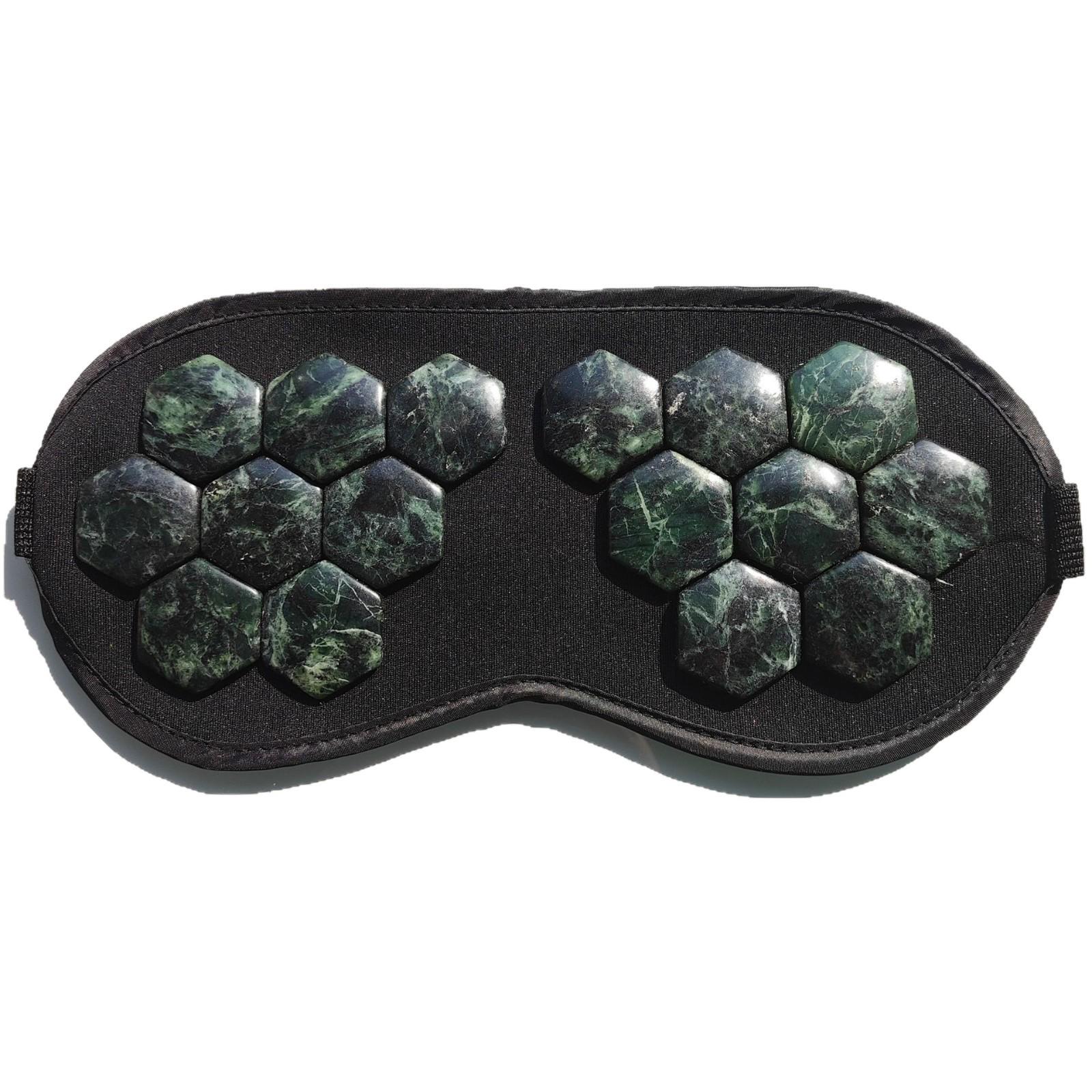 

Настоящая маска для глаз из графитового зеленого нефрита с магнитами и мягкой тканью - Ледяной тибетский нефритовый компресс