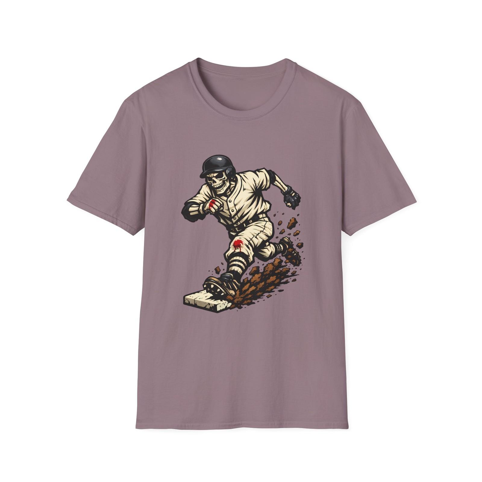 Unisex Softstyle T-Shirt Skeleton Baseball Sports Athlete Runner Skull S разноцветный