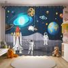Animated Cartoon Astronaut and Space Drapes for Kids Bedroom Window Decoration Semi Blackout Curtains Home Decoration