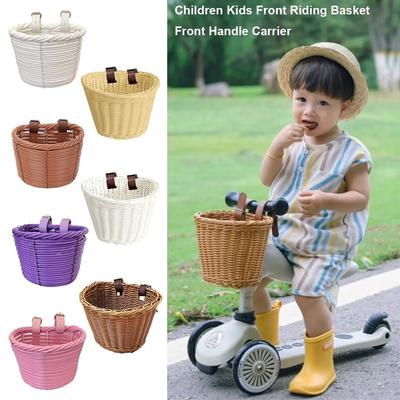 7 Styles Front Handle Carrier Plastic Children's Bicycle Scooter Basket