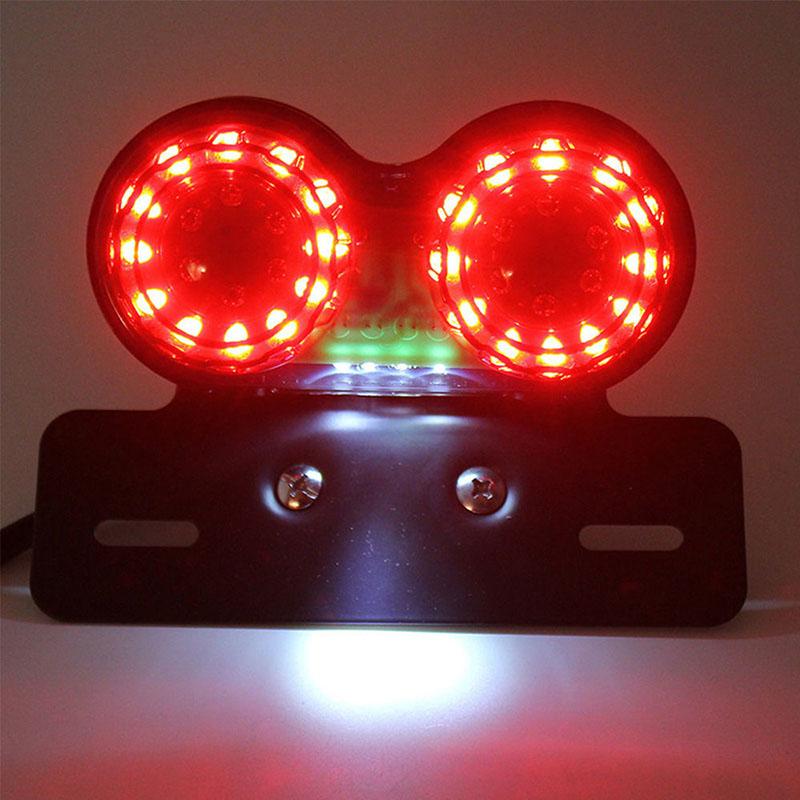 Bracingo Universal LED Turn Signal Brake Tail Light Motorcycle Assembly Refit Lamp Black Red 1 pcs Fit For Harley Honda