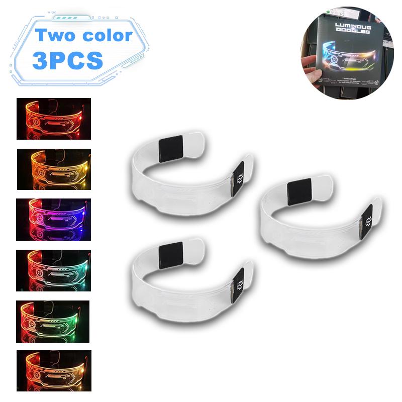 LED Colorful Glowing Glasses Neon Party Christmas Halloween Decoration LED Glowing Glasses Props Holiday Performance Props