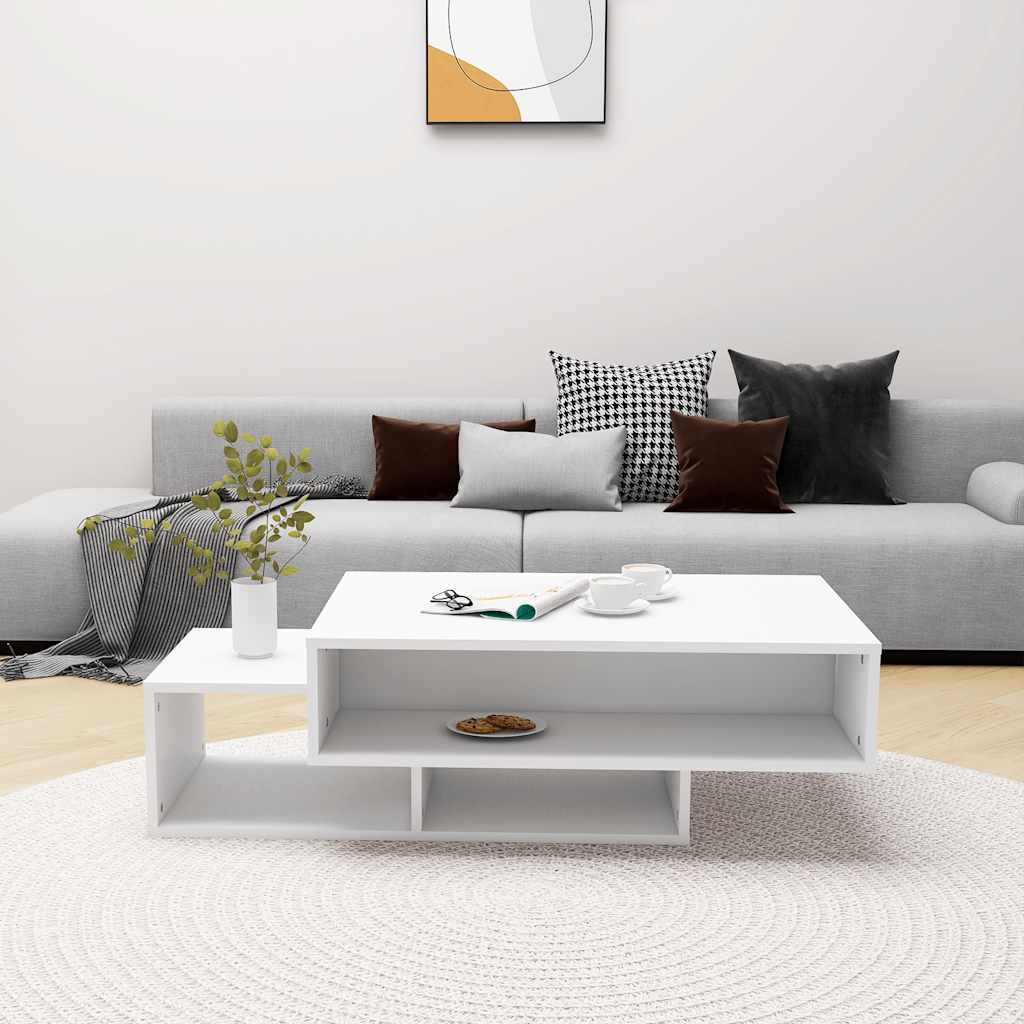 Coffee Table White 105 X 55 X 32 Cm Engineered Wood