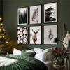 Moderne natuur landschap foto canvas schilderij muur kunst winterlandschap bos herten poster en print voor thuis muur decor foto