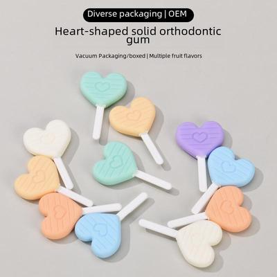 Kieferorthopädische Kauartikel zur Invisalign-Korrektur, lebensmittelechtes Silikon, Herzdesign, Zahnspangen- und Gesichtsausrichtungshilfe