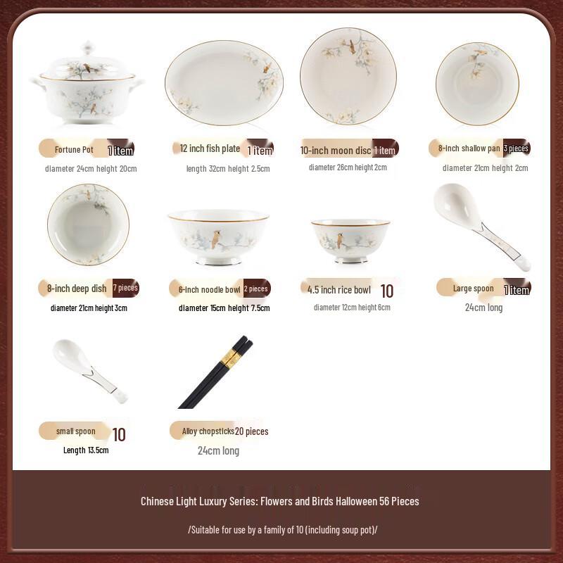 Mo De Lan Ka Chinese Ceramic Dinnerware Set