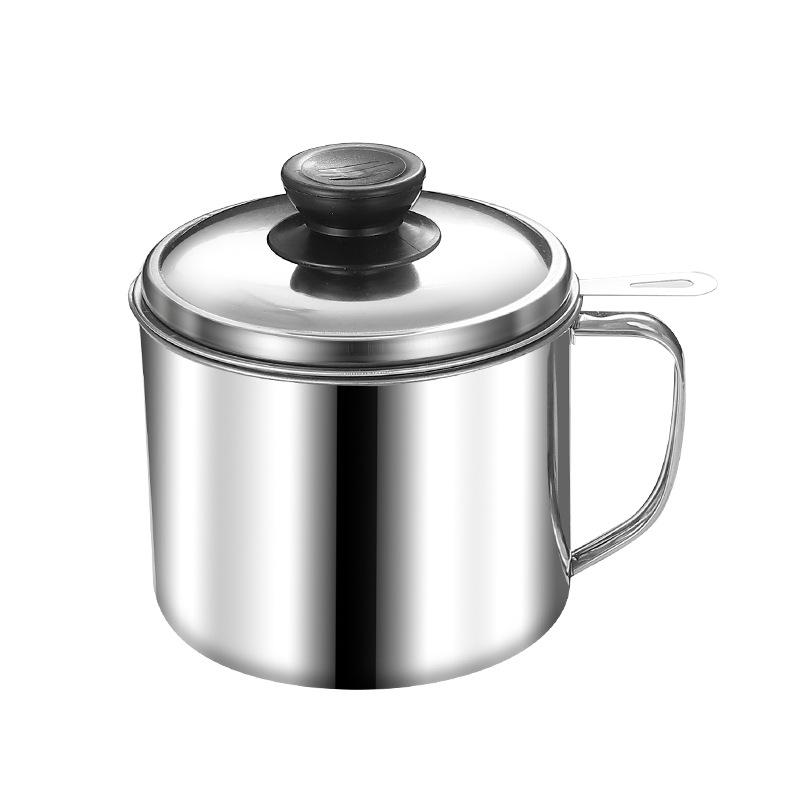 Pot Conteneur Pichet de Rangement en Acier Inoxydable avec Filtre avec Base Pot à Huile de Cuisson pour Outils Ménagers de Cuisine