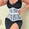 Waist Lace and Floral Trainer Women Corset Cincher Body Shaper Girdle Trimmer with Plastic Bones Extender Waist Decors