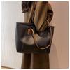 Retro Large Capacity Faux Leather Tote Bag for Women, Vintage Style Work Shoulder Handbag, Street Chic Commuter Purse