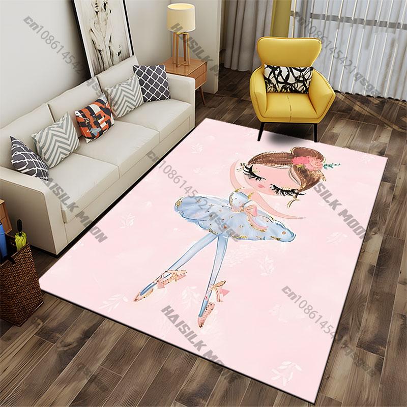 Elegant ballerina in graceful pose carpet Yoga living room room decor children's crawling mat doormat area rug games mat
