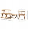 Wooden Sled With Backrest And Mattress For Children, Traditional, Solid Pl